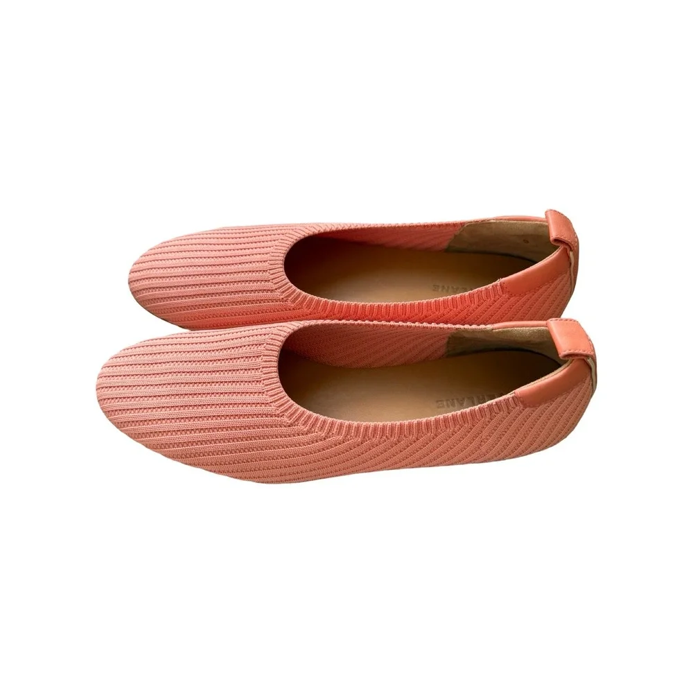 Everlane The Day Glove ReKnit Ballet Flats Pink Coral Knit Shoes Womens 9